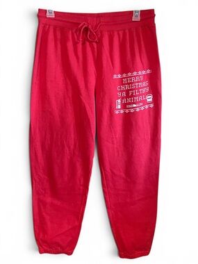 Home Alone Movie Unisex XL Red Christmas Joggers Sweatpants Filthy Animal